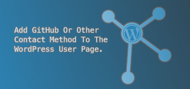 Add GitHub or Any Contact Method to WordPress