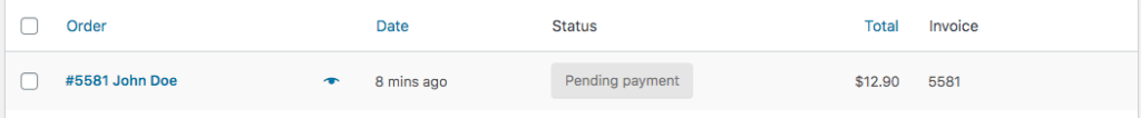 new woocommerce bitcoin order payment pending