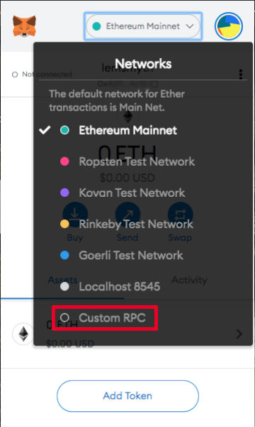 select custom rpc from menu